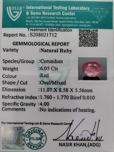 Ruby - 6.05 Carat