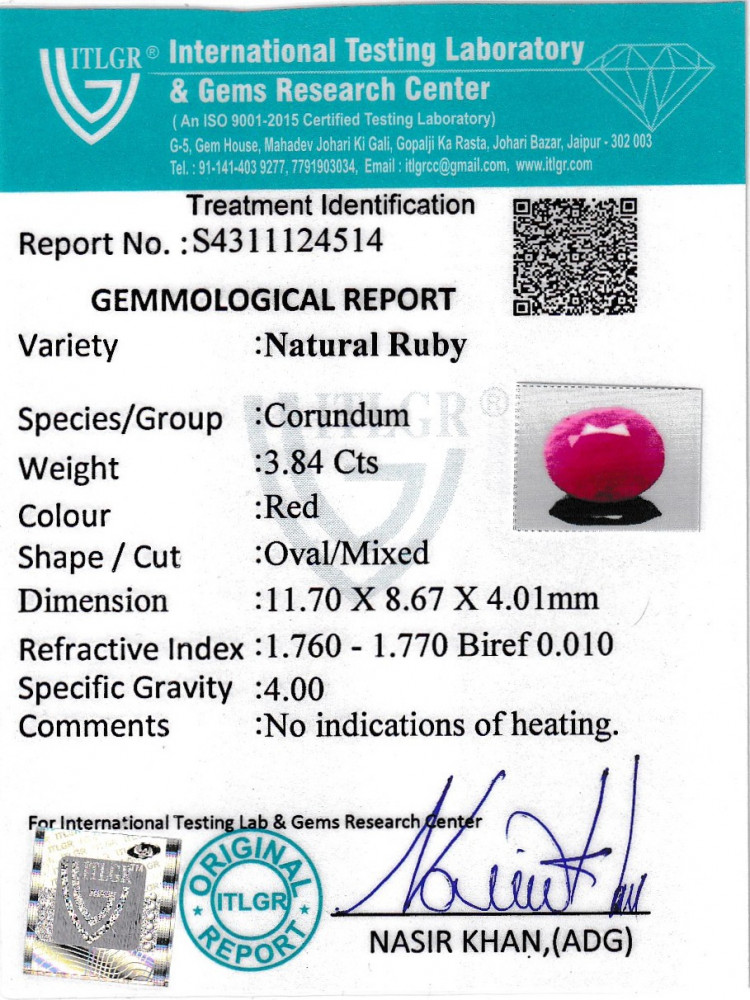 Natural Ruby - 3.83 Carat