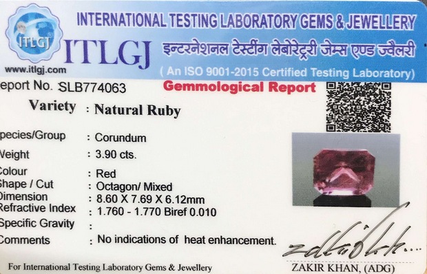 Natural Ruby - 3.9 Carat