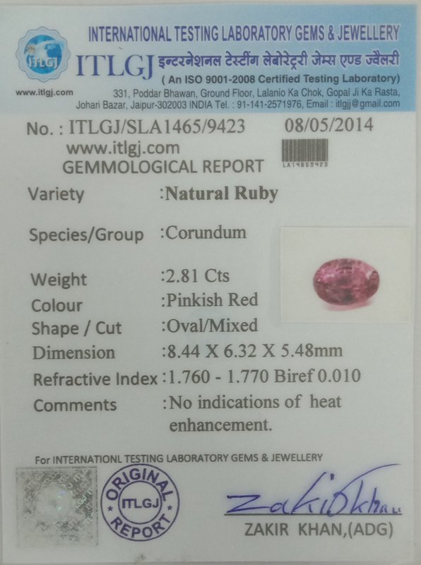 Natural Ruby - 2.81 Carat