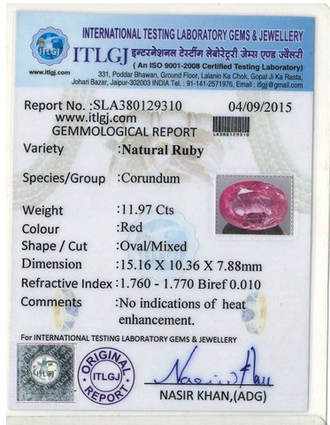 Natural Ruby - 11.97