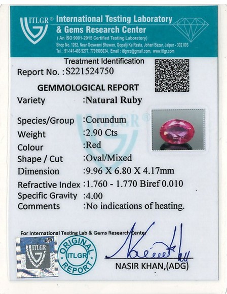 Natural Ruby - 2.9 Carat