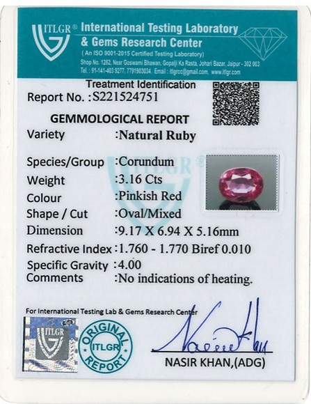 Natural Ruby - 3.16 Carat