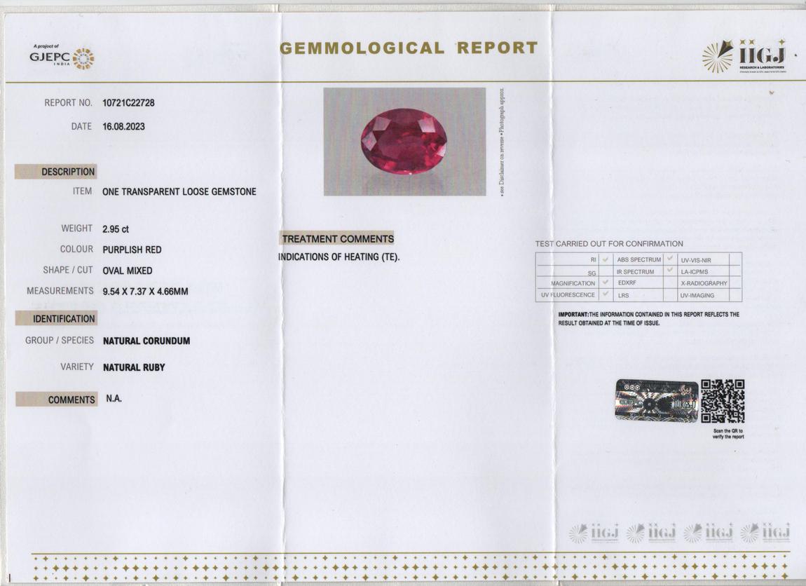 Natural Ruby - 2.95 Carat