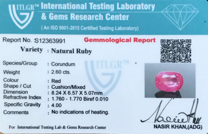 Natural Ruby - 2.60 Carat