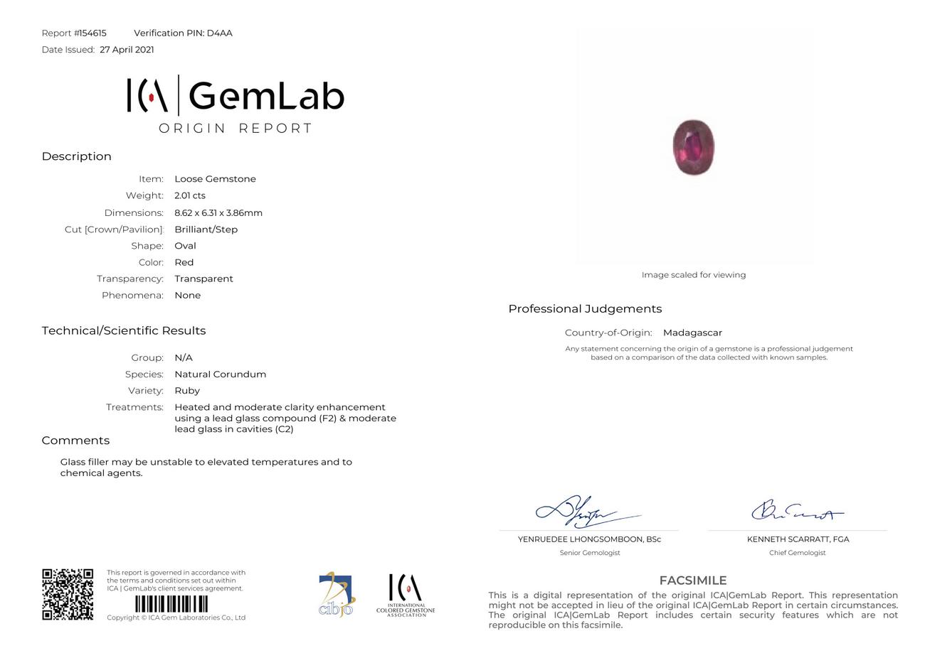 Natural Ruby - 2.01 Carat