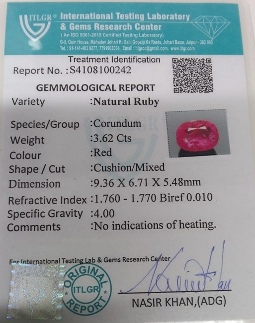 Natural Ruby - 3.62 Carat