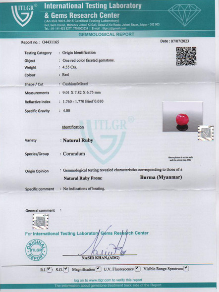 Natural Ruby - 4.55 Carat