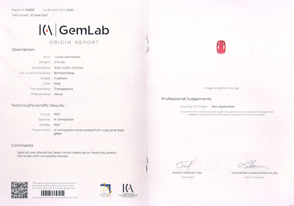 Natural Ruby - 2.74 Carat