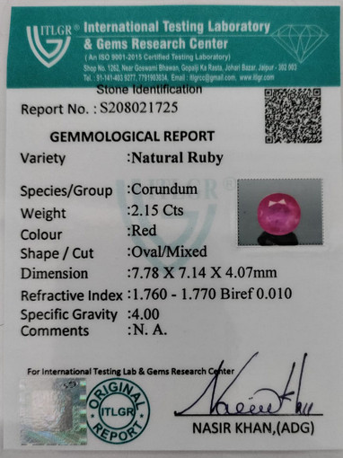 Ruby - 2.15 Carat