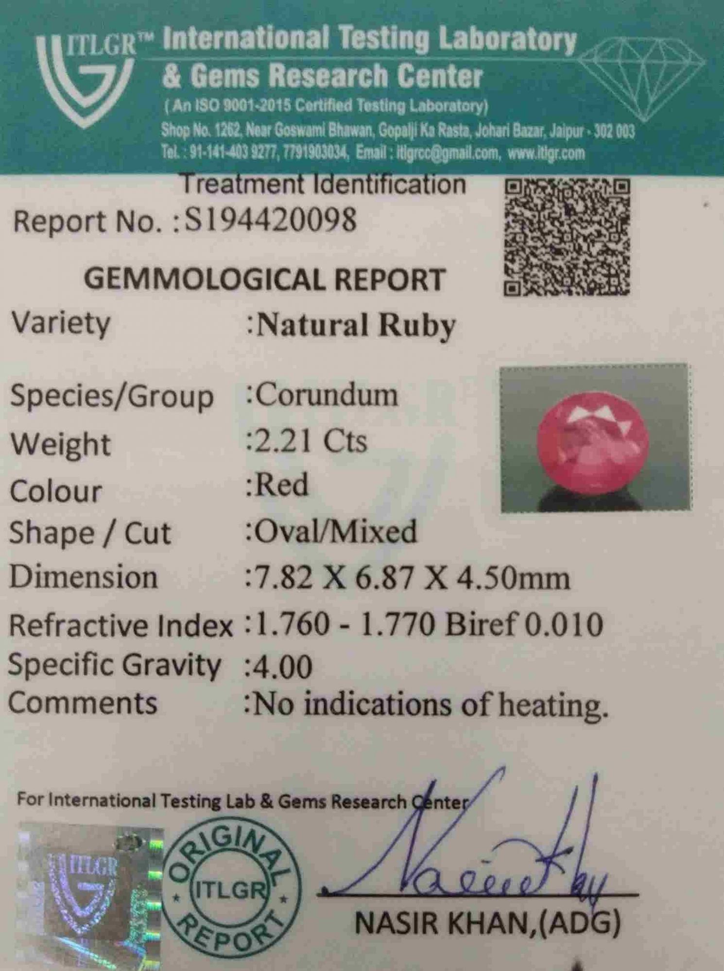 Ruby - 2.21 Carat
