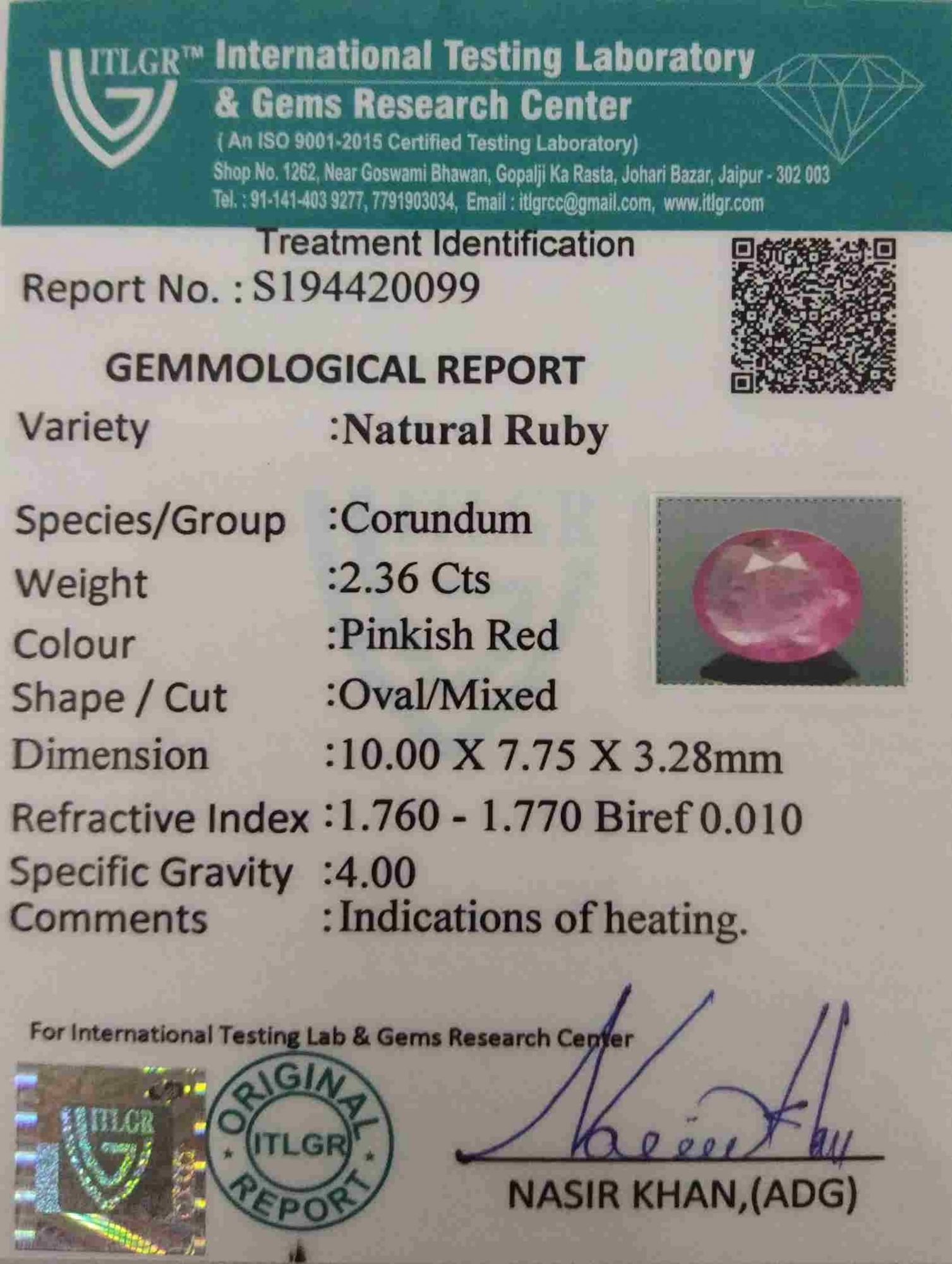Ruby - 2.36 Carat