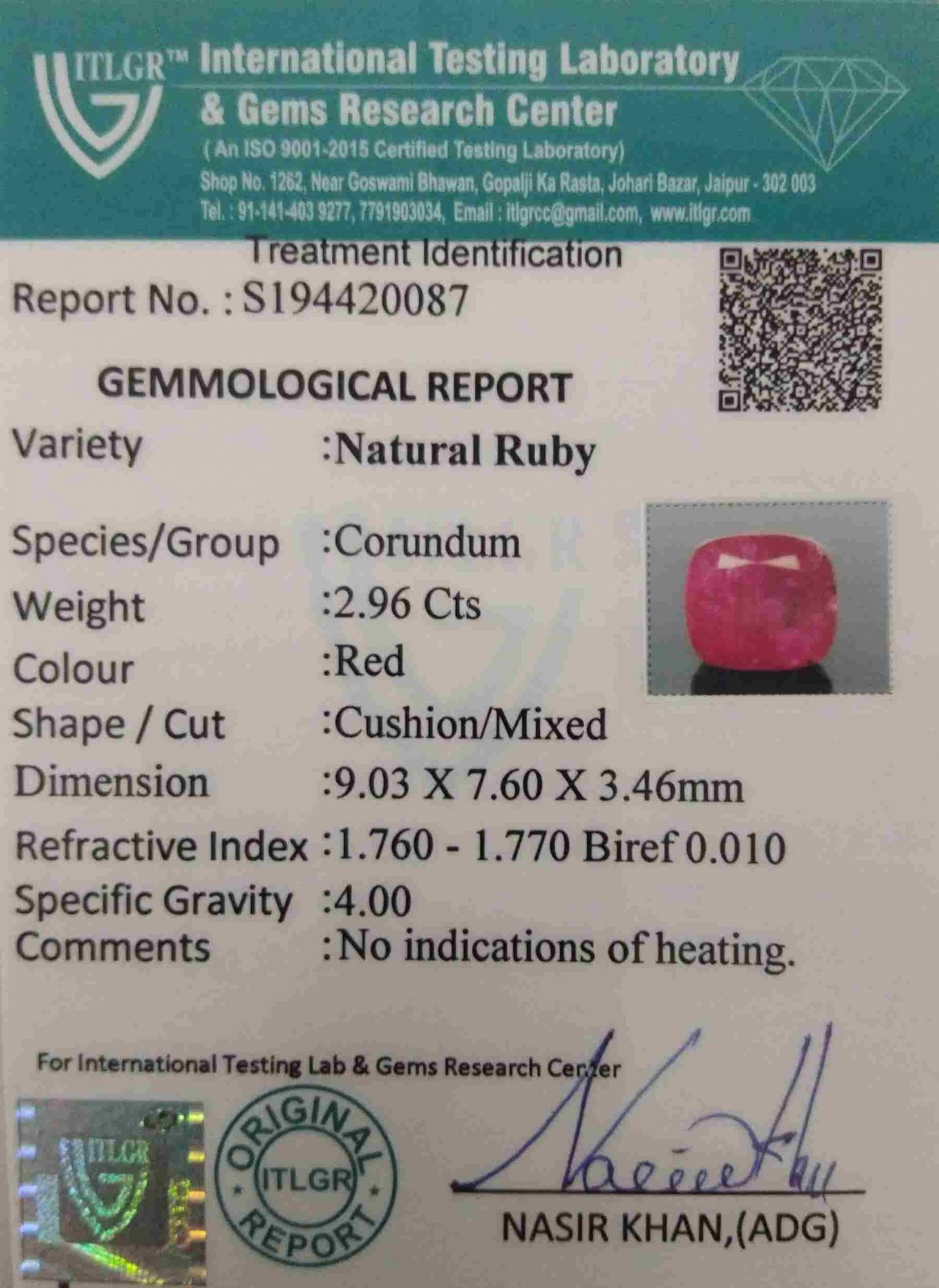 Ruby - 2.96 Carat
