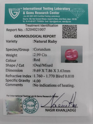 Ruby - 2.99 Carat
