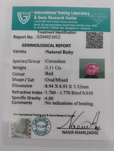Ruby - 3.11 Carat