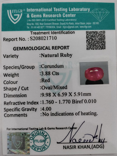 Ruby - 3.88 Carat