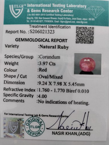 Ruby - 3.97 Carat