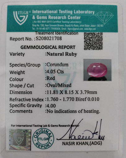 Ruby - 4.05 Carat