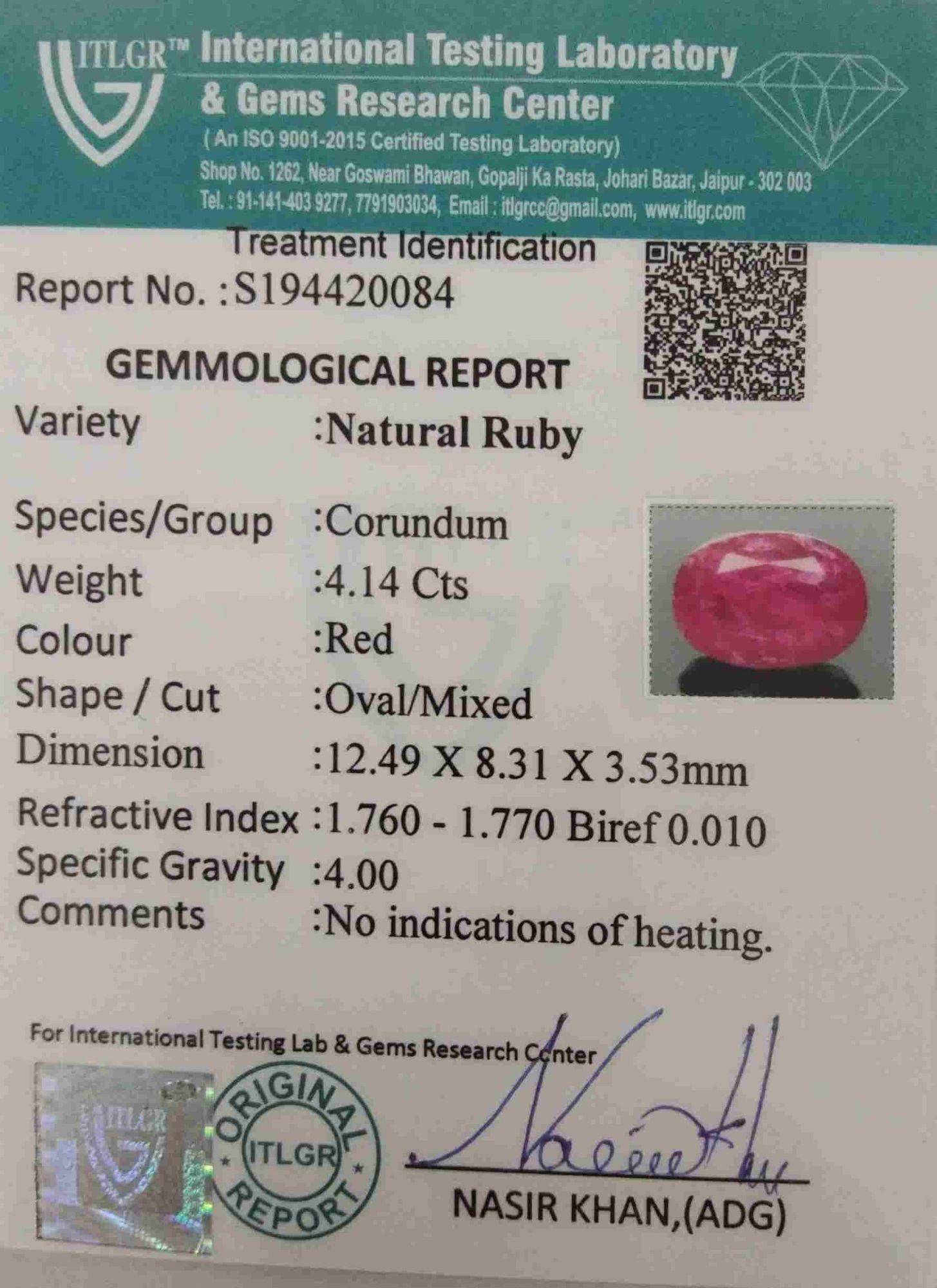 Ruby - 4.14 Carat