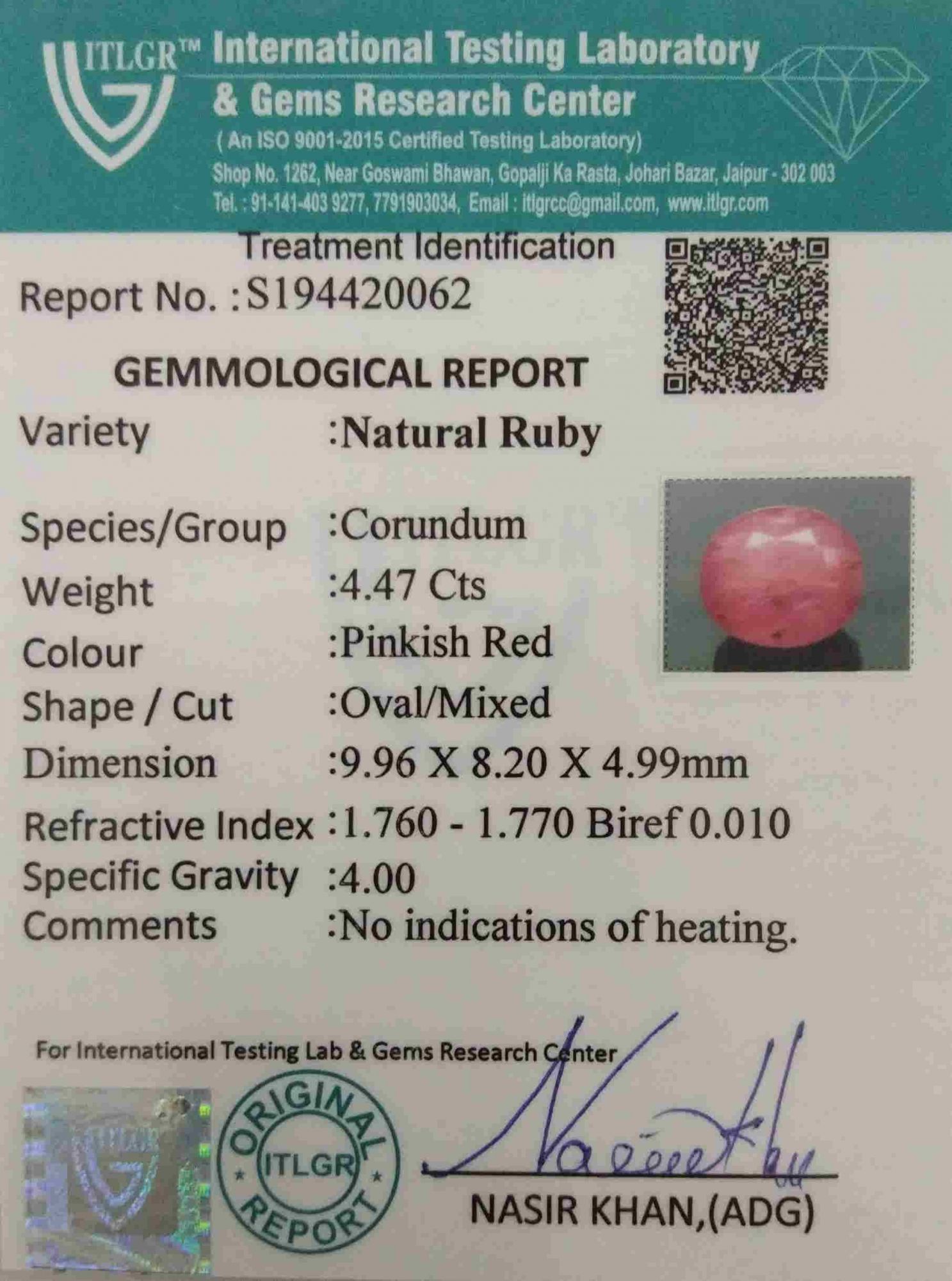 Ruby - 4.47 Carat