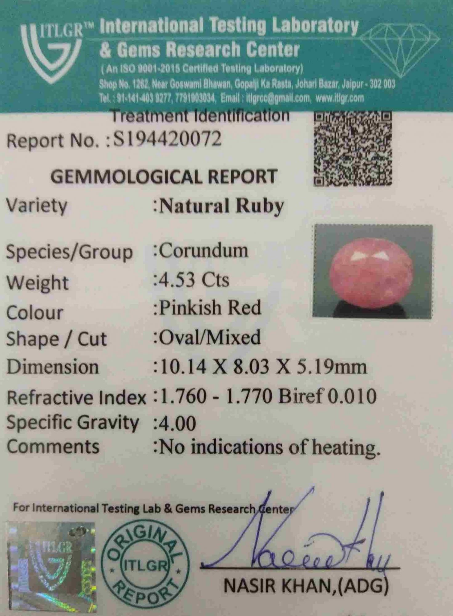 Ruby - 4.53 Carat