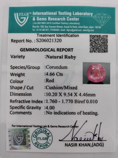 Ruby - 4.66 Carat