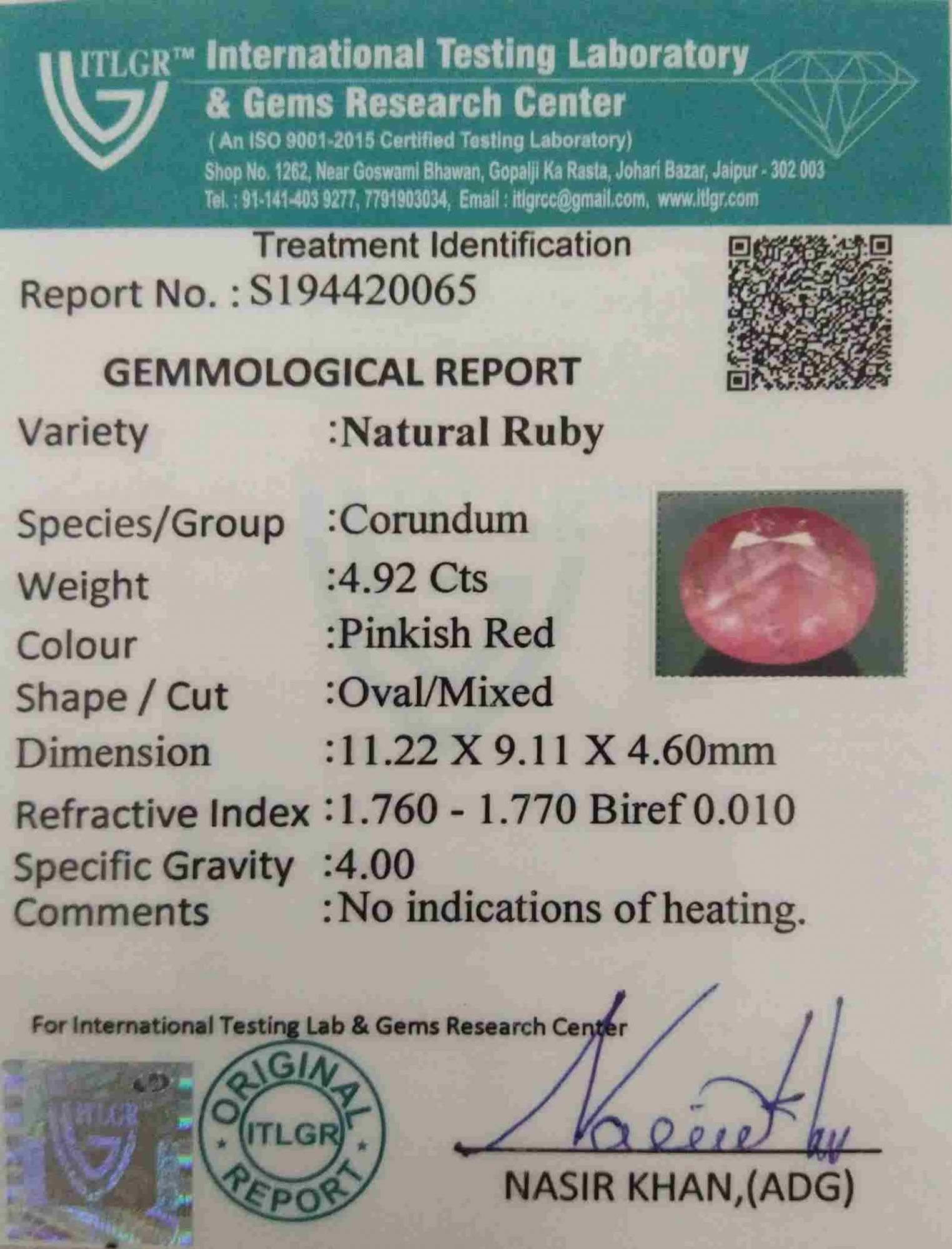 Ruby - 4.92 Carat
