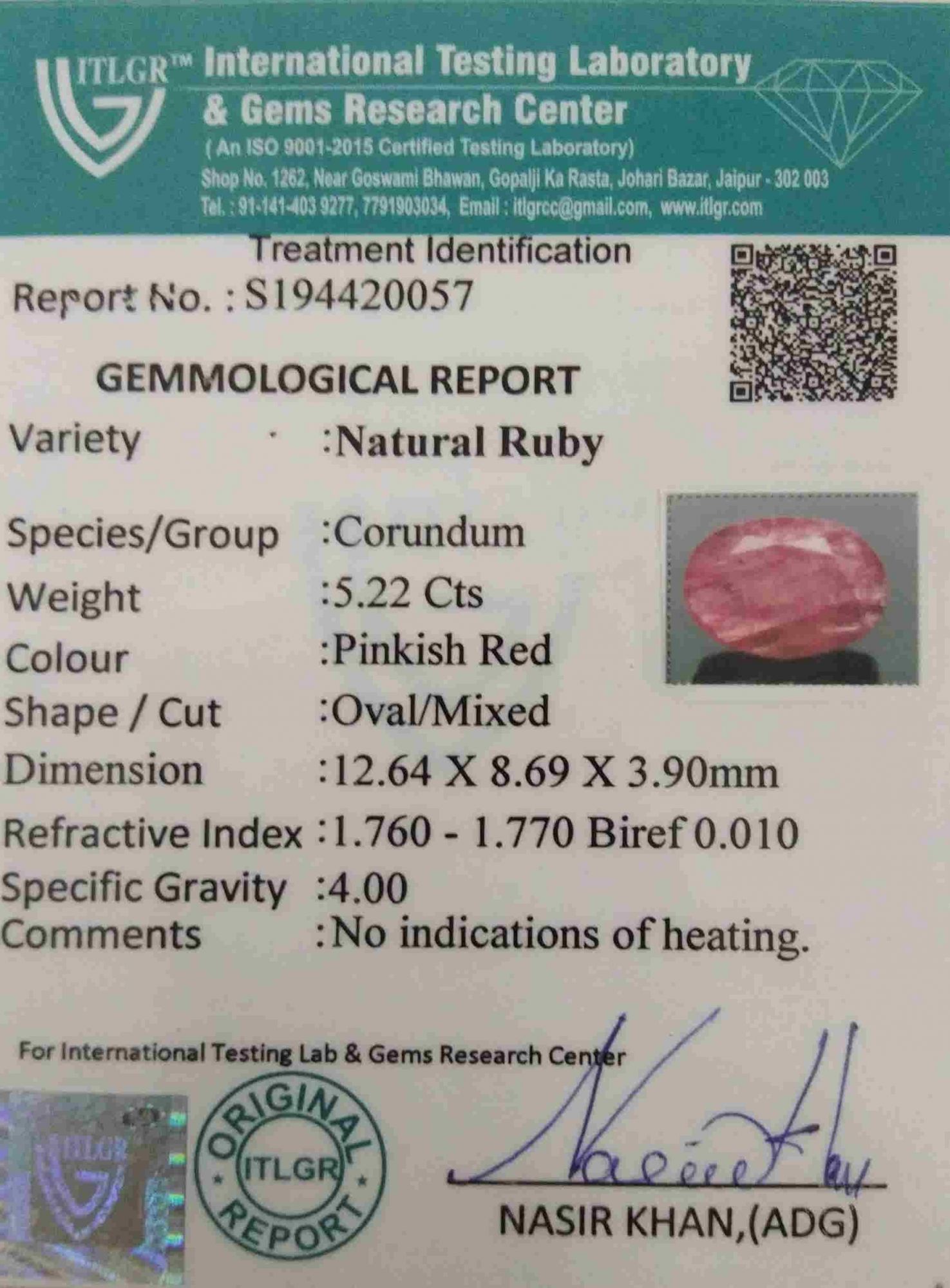 Ruby - 5.22 Carat