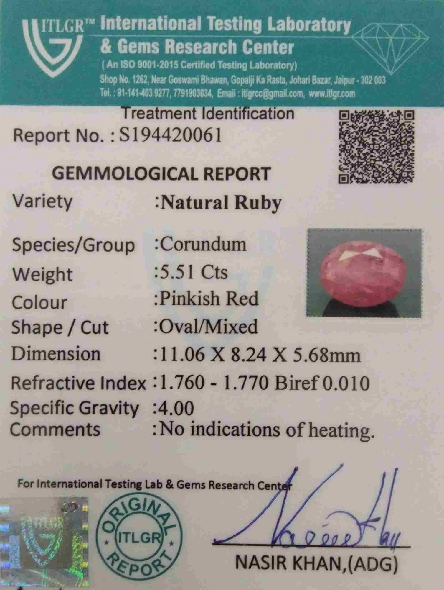 Ruby - 5.51 Carat