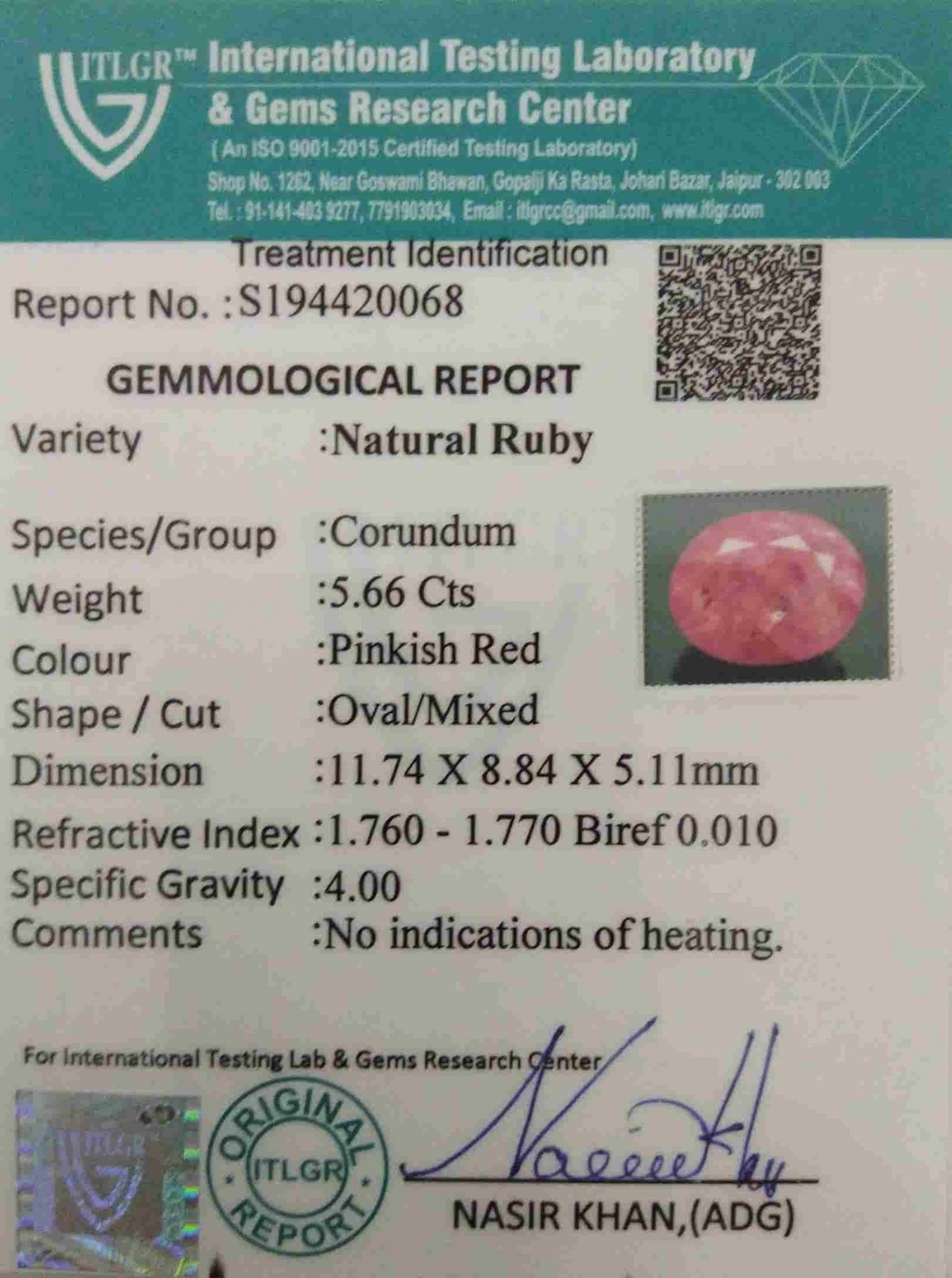 Ruby - 5.66 Carat