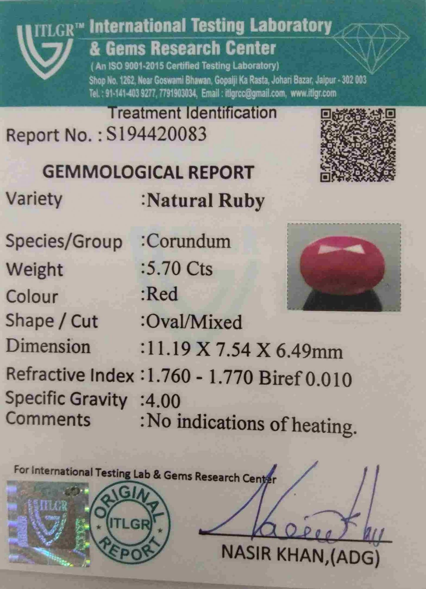 Ruby - 5.7 Carat
