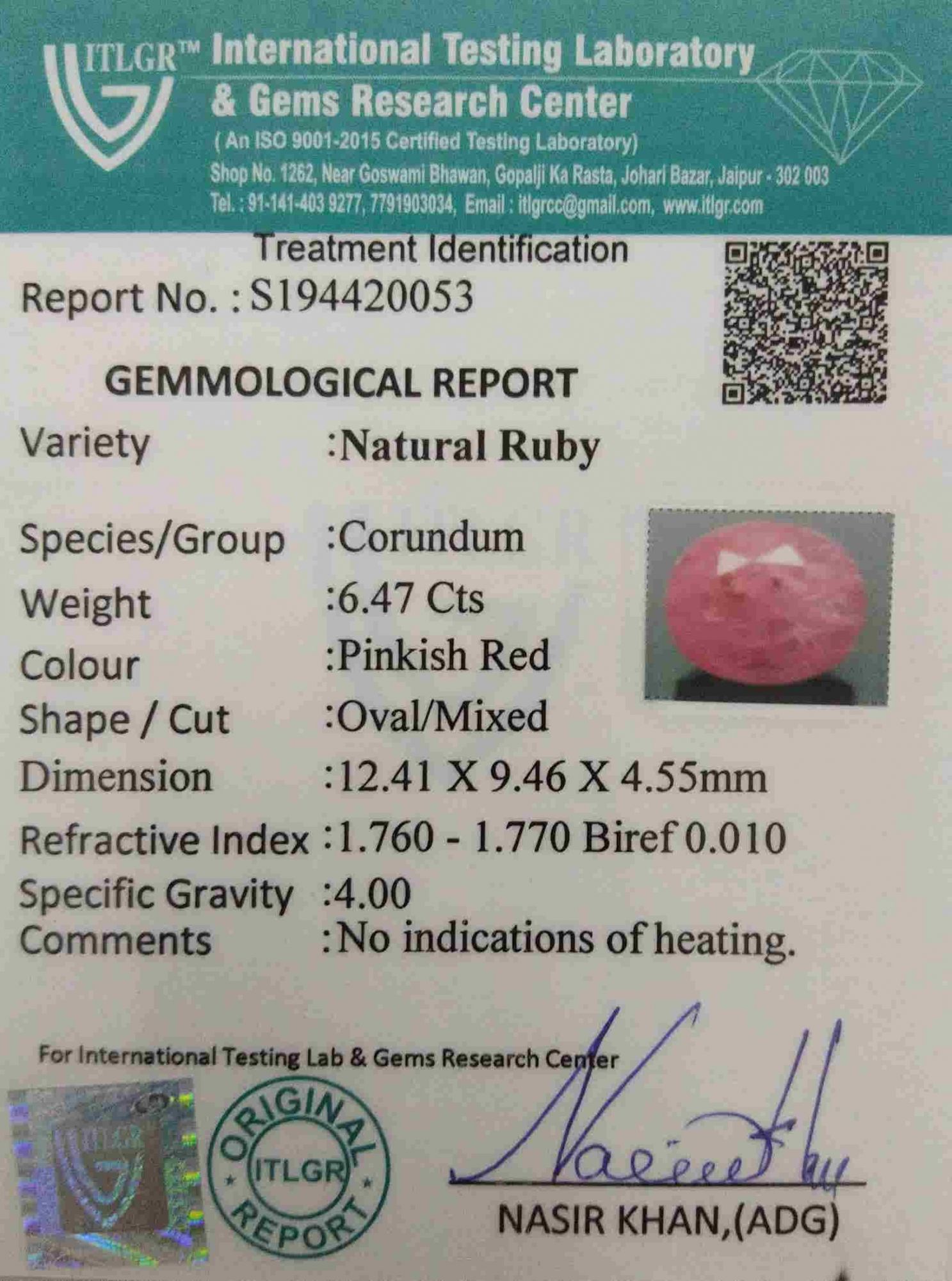 Ruby - 6.47 Carat