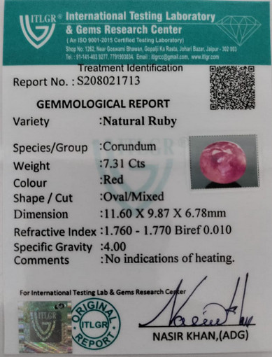 Ruby - 7.31 Carat