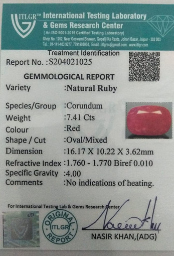 Chuni Stone 7.41 Carat