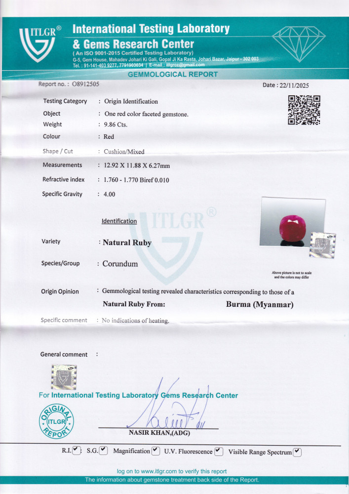 Ruby (Manik) - 11.73 Carat