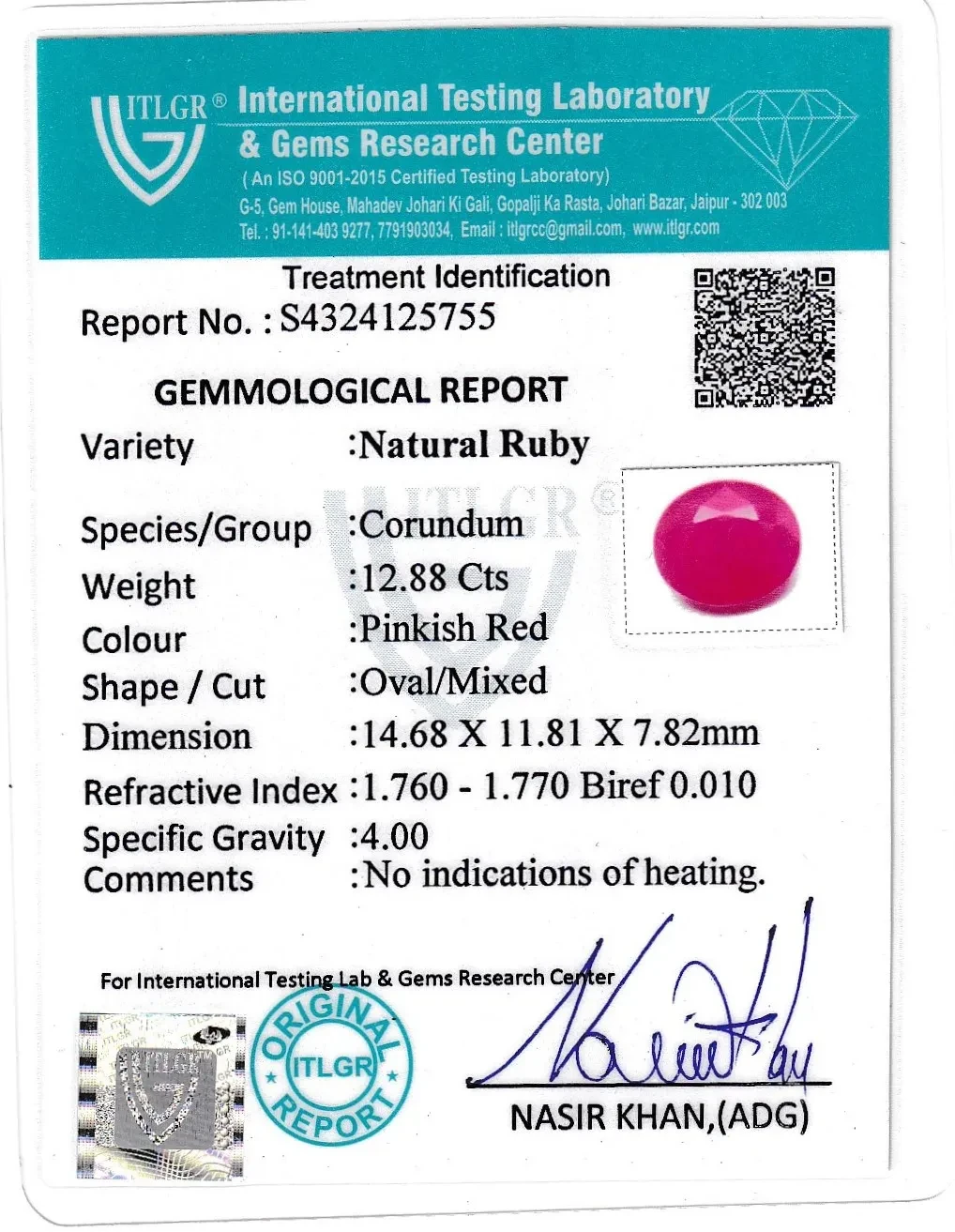 Ruby (Manik) - 12.88 Carat