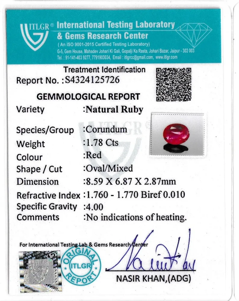 Ruby (Manik) - 1.78 Carat