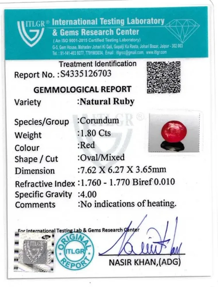 Ruby (Manik) - 1.8 Carat