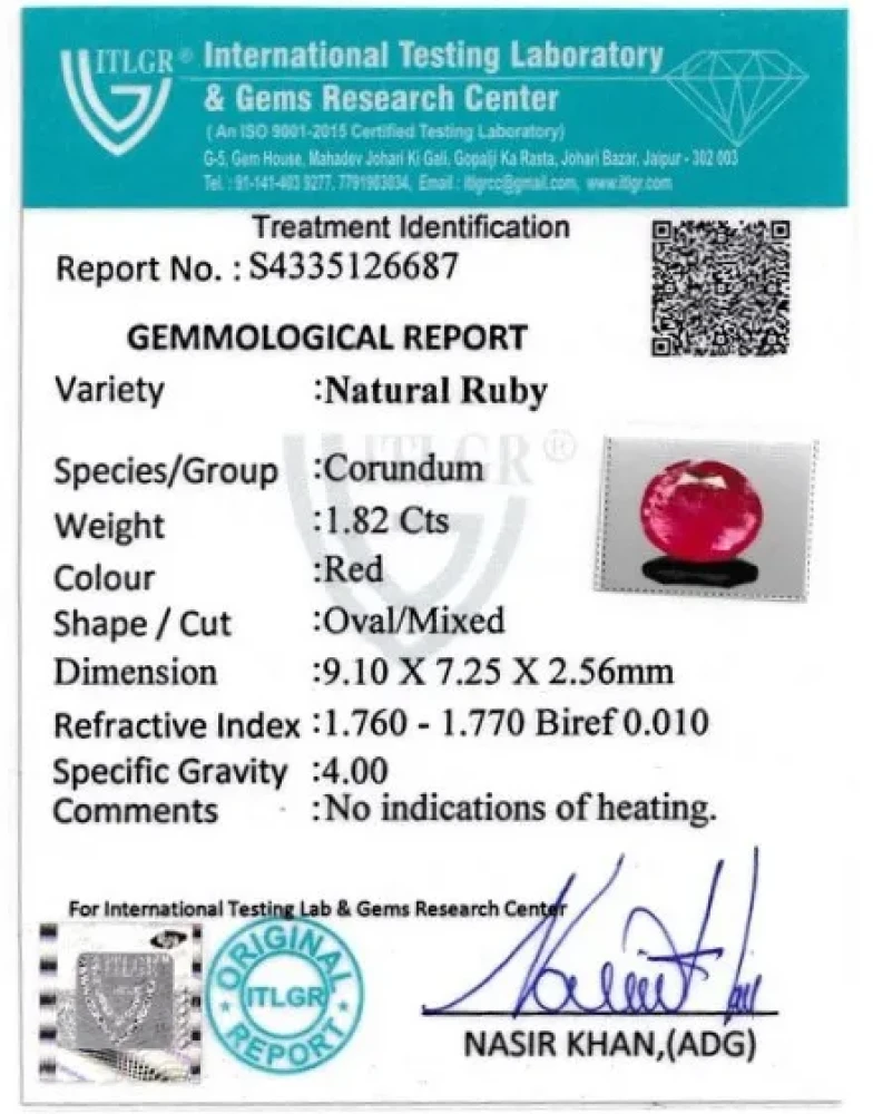 Ruby (Manik) - 1.82 Carat