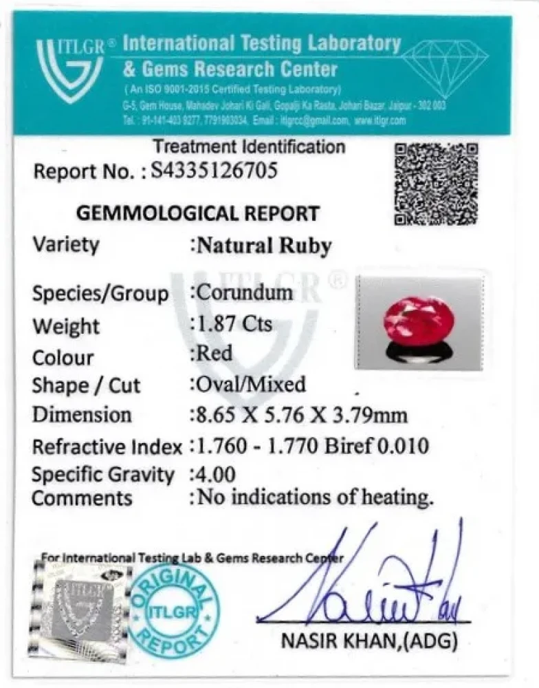 Ruby (Manik) - 1.87 Carat