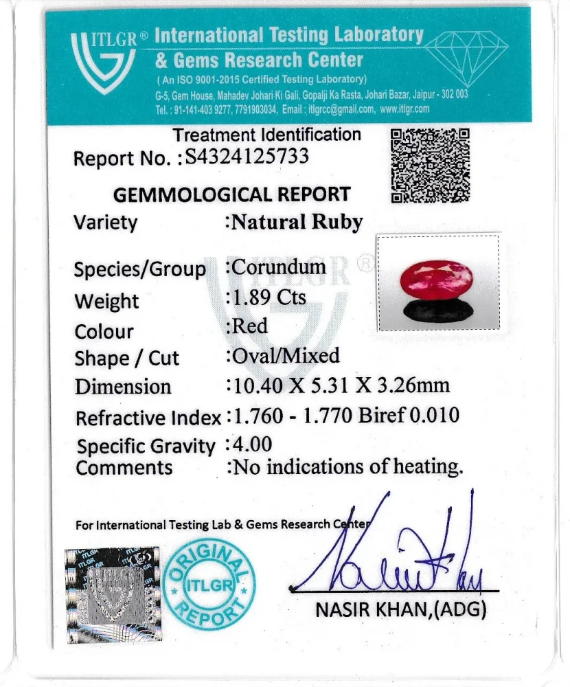 Ruby (Manik) - 1.89 Carat