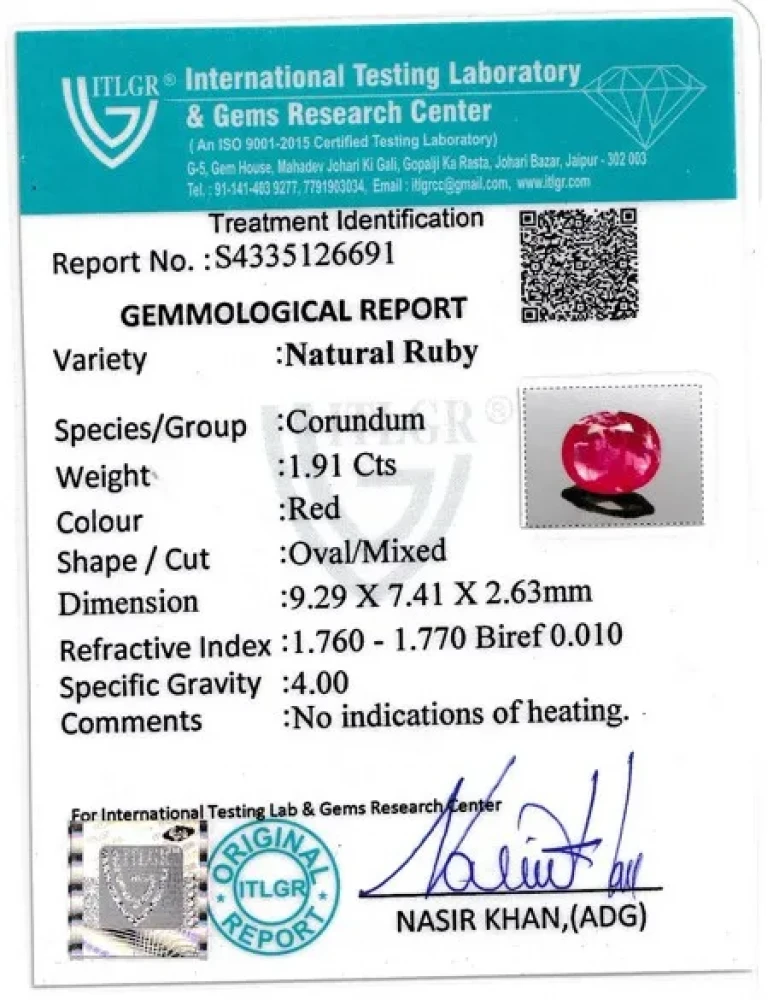 Ruby (Manik) - 1.91 Carat