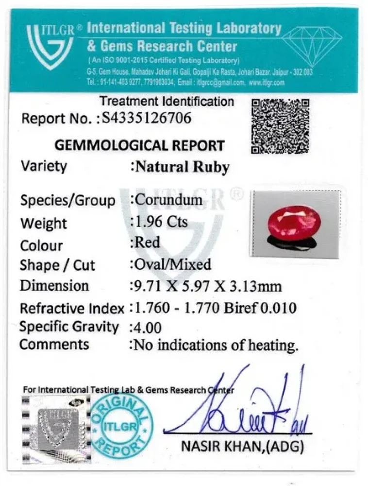 Ruby (Manik) - 1.96 Carat