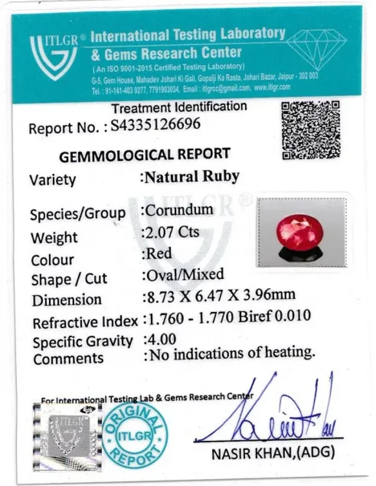 Ruby (Manik) - 2.07 Carat