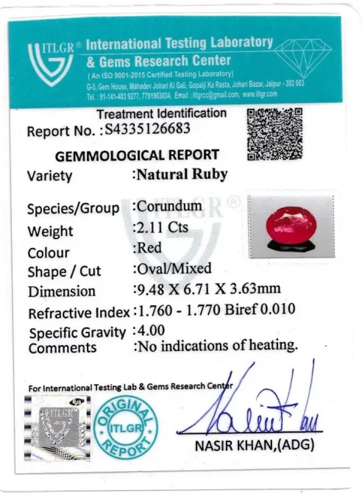 Ruby (Manik) - 2.11 Carat