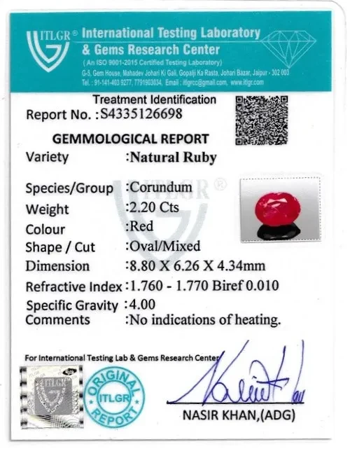Ruby (Manik) - 2.2 Carat