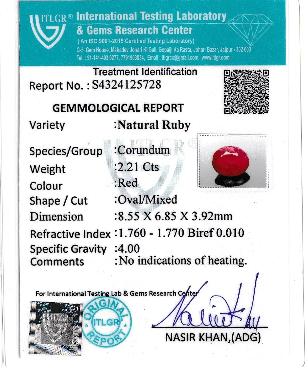 Ruby (Manik) - 2.21 Carat