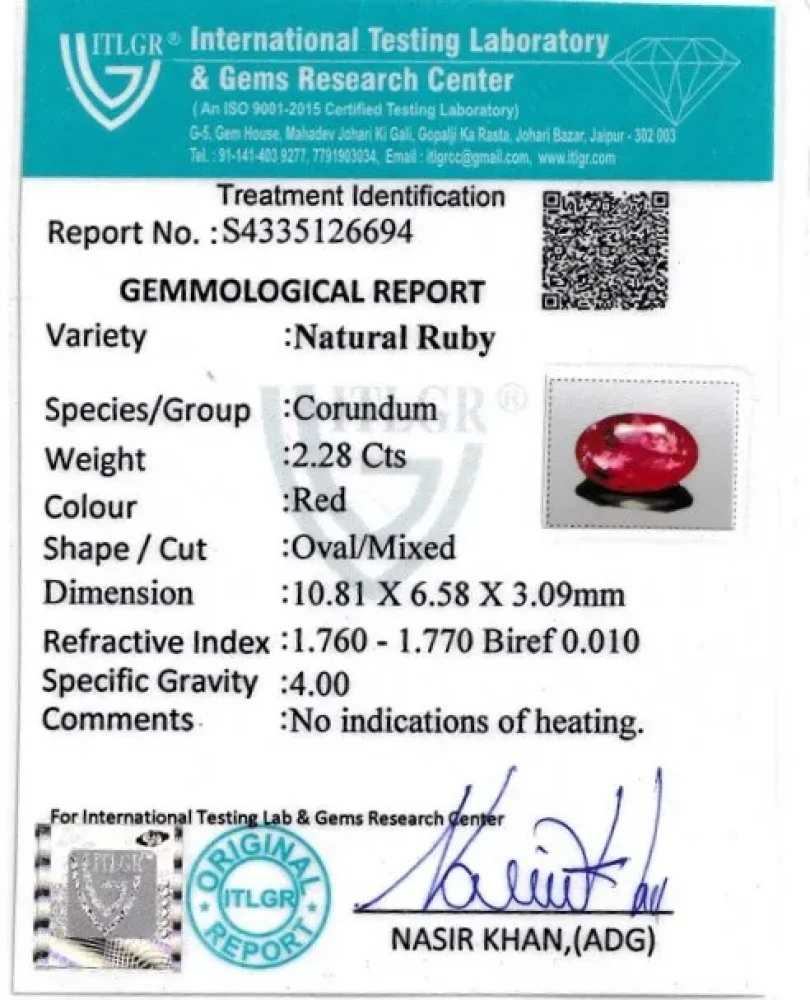 Ruby (Manik) - 2.28 Carat