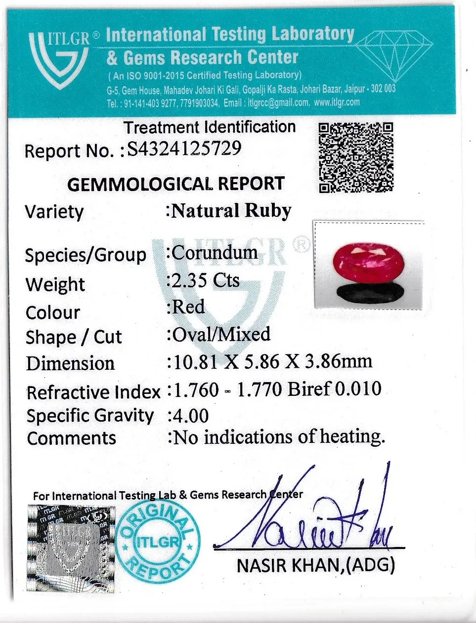 Ruby (Manik) - 2.35 Carat