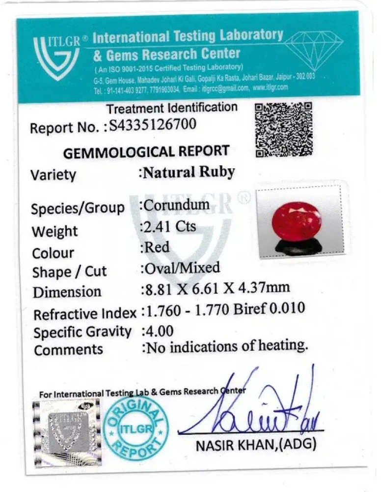 Ruby (Manik) - 2.41 Carat